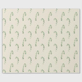Frohe Weihnachten Grüne Candy Canes Geschenkpapier (Flach)