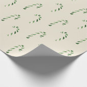 Frohe Weihnachten Grüne Candy Canes Geschenkpapier (Ecke)