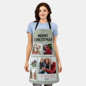 Frohe Weihnachten Grüne Doodles 5 Foto Familienges Schürze (Getragen)