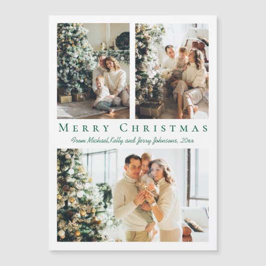 Frohe Weihnachten grüne Drehbuch 3 Foto Magnet (Vorderseite)