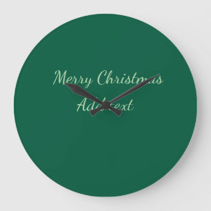Frohe Weihnachten grüne einfache Solo-Hintergrund- Große Wanduhr