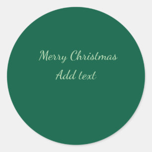 Frohe Weihnachten grüne einfache Solo-Hintergrund- Runder Aufkleber