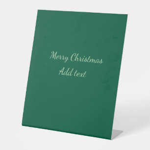 Frohe Weihnachten grüne einfache Solo-Hintergrund- Sockelschild