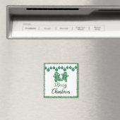 Frohe Weihnachten - grüne Glitzer Magnet (In Situ (Geschirrspüler))