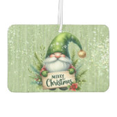 Frohe Weihnachten Grüne Gnome Glittery Autolufterfrischer (Rückseite)
