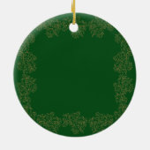 Frohe Weihnachten Grüne Goldene Tree Keramik Ornament (Hinten)