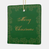 Frohe Weihnachten Grüne Goldene Tree Keramikornament (Links)