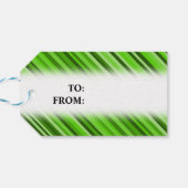 "Frohe Weihnachten!" + Grüne Linien/Streifen Muste Geschenkanhänger (Rückseite Horizontal)
