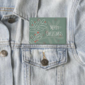 Frohe Weihnachten grüne Mistel Button (Insitu)