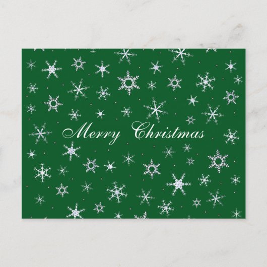 Frohe Weihnachten Grüne Schneeflocken (Vorderseite)