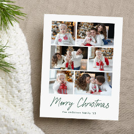 Frohe Weihnachten Grüne Schrift 6 Foto-Collage
