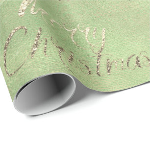 Frohe Weihnachten Grüne Sepia Burlap-Hütte Geschenkpapier