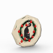 Frohe Weihnachten, Grüne Twigs Cat Fotoblock (Links)