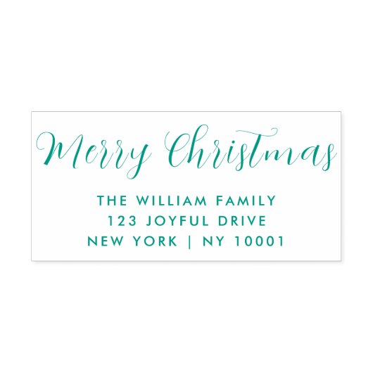 Frohe Weihnachten Grüne Typografie Permastempel (Design)