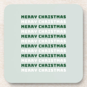 Frohe Weihnachten, grüne Weihnachtskunst, Urlaub Getränkeuntersetzer