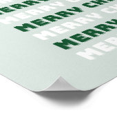 Frohe Weihnachten, grüne Weihnachtskunst, Urlaub Poster (Ecke)