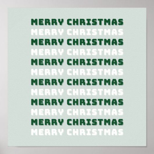 Frohe Weihnachten, grüne Weihnachtskunst, Urlaub Poster (Vorne)