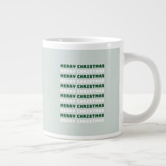 Frohe Weihnachten, grüne Weihnachtskunst, Weihnach Jumbo-Tasse (Rechts)