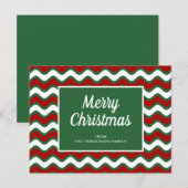 Frohe Weihnachten Grüne Wellen Streifen    Postkarte (Vorne/Hinten)