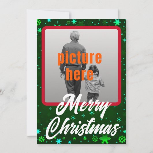 Frohe Weihnachten Grüne Winter Schneeflocken (Vorderseite)