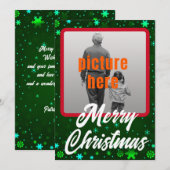 Frohe Weihnachten Grüne Winter Schneeflocken (Vorne/Hinten)