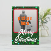 Frohe Weihnachten Grüne Winter Schneeflocken (Stehend Vorderseite)