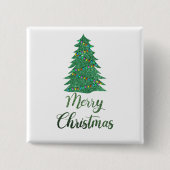 Frohe Weihnachten - grüner Glitzer Button (Vorderseite)