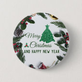 Frohe Weihnachten - grüner Glitzer Button (Vorderseite)