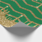 Frohe Weihnachten - grüner Glitzer Geschenkpapier (Ecke)
