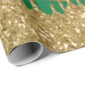 Frohe Weihnachten - grüner Glitzer Geschenkpapier (Rolleneckpunkt)