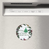 Frohe Weihnachten - grüner Glitzer Magnet (In Situ (Geschirrspüler))