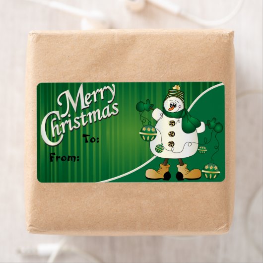 Frohe Weihnachten Grüner Schneemann Geschenktag (Insitu)