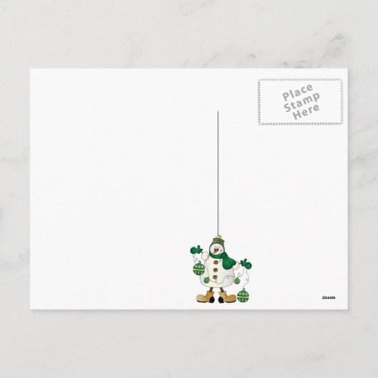 Frohe Weihnachten Grüner Snowman (Rückseite)
