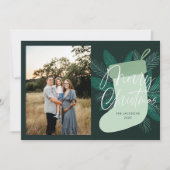 Frohe Weihnachten Grüner Strumpf (Vorderseite)