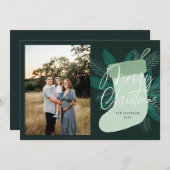 Frohe Weihnachten Grüner Strumpf (Vorne/Hinten)