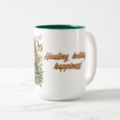 Frohe Weihnachten Grüner Vintager LKW Zweifarbige Tasse (VorderseiteRechts)