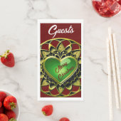 Frohe Weihnachten Grünes Herz Serviette (Beispiel)