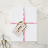 Frohe Weihnachten Grünes Leaf Red Berries Cat Love Geschenkanhänger (Mit Garn)