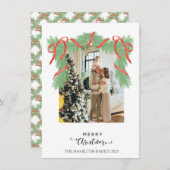 Frohe Weihnachten Grünes Rotes Garland Foto (Vorne/Hinten)