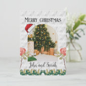 Frohe Weihnachten Grünpflanzen Foliage Bogen Foto  (Stehend Vorderseite)