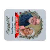 Frohe Weihnachten Gruß Misteloe und Kiefernkranz Magnet (Horizontal)