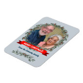 Frohe Weihnachten Gruß Misteloe und Kiefernkranz Magnet (Linke Seite)