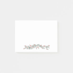 Frohe Weihnachten Gruß Mistleton und Kiefernreath Post-it Klebezettel