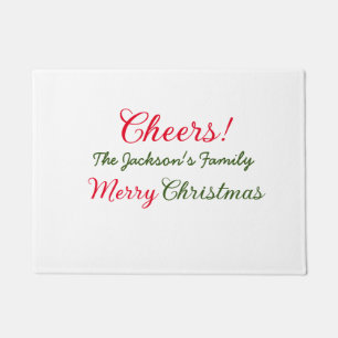 Frohe Weihnachten Grüße Familienname Text Foto hin Fußmatte