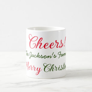 Frohe Weihnachten Grüße Familienname Text Foto hin Kaffeetasse