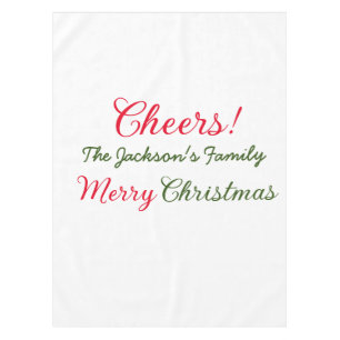 Frohe Weihnachten Grüße Familienname Text Foto hin Tischdecke
