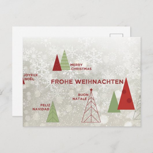 Frohe Weihnachten Grüße Retro Urlaub Postkarte (Vorne/Hinten)