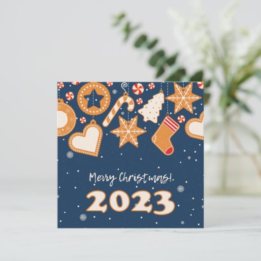 Frohe Weihnachten! Grußkarte Feiertagskarte (Stehend Vorderseite)