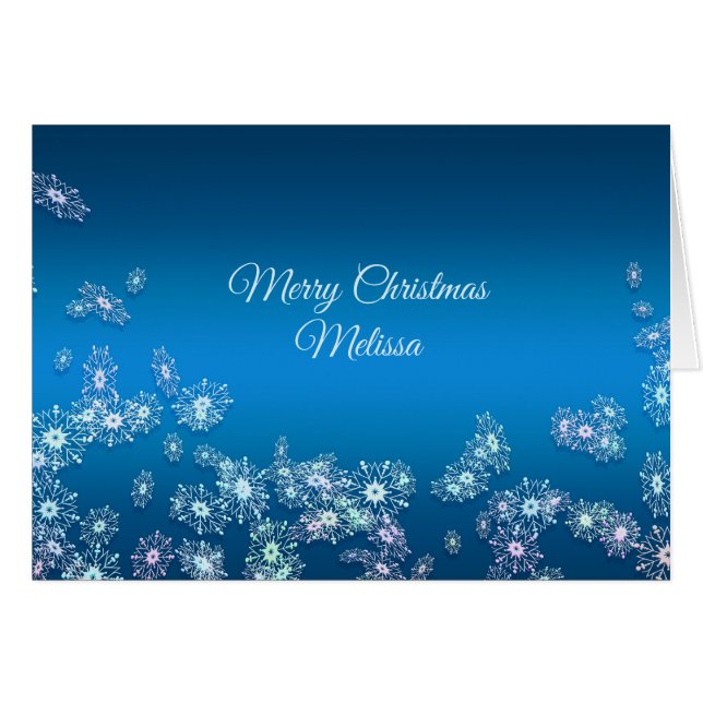 Frohe Weihnachten. Grußkarte. Name (Vorderseite (Horizontal))