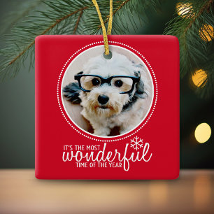 Frohe Weihnachten Grußkarte Rot Wunderbar Keramikornament